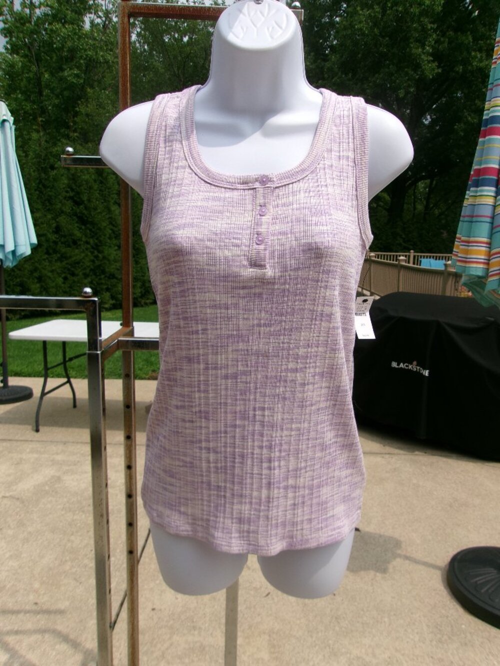 NWT TALBOTS PURPLE&WHITE HUE TANK TOP S